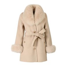 Amp up your winter wardrobe with this luxurious long coat. Crafted from a high-quality blend of cashmere and wool, it ensures warmth and style. The solid pattern and turn-down collar enhance its appeal. The single-breasted closure, along with fox fur on the collar and cuffs, adds style. Perfect for women, this long coat seamlessly combines fashion and functionality, making it a must-have addition to your wardrobe.Specifications Type: Slim Style: Fashion,High street Style: Casual Sleeve Style: Regular Sleeve Length(cm): Full Season: Autumn/Winter Season: Spring,Autumn,Winter Place Of Origin: China (Mainland) Pattern Type: Solid Outerwear Type: Wool & Blends Origin: Mainland China Model Number: JX-235 Material Composition: Wool Blend Material: Cashmere,Wool Material: Cashmere,Wool,Wool & Ble Luxury Single Breasted Beige Wool Coat, Luxury Beige Single Breasted Wool Coat, Winter Beige Single-breasted Pea Coat, Wool Fur Coat With Faux Fur Trim For Winter, Winter Wool Coat With Faux Fur Trim, Beige Wool Coat With Lapel Collar For Winter, Luxury Beige Pea Coat With Lapel Collar, Luxury Long Beige Wool Coat, Luxury Solid Outerwear For Fall