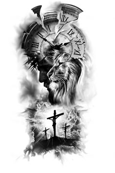 Slanuu: I will create realism and full sleeve tattoo design for $25 on fiverr.com Christian Tattoos Men, Biblical Tattoos, Mens Lion Tattoo, Realistic Tattoo Sleeve