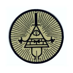 a patch with an all seeing triangle in the center and rays coming out of it