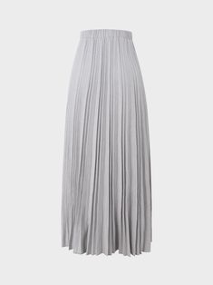 Our Wool Pleated Skirt-Light Grey is a must have this season. The luxurious fabric and expert tailoring ensure a perfect fit, while the classic pleats add sophistication to any outfit. Elegant A-line Maxi Skirt With Pleated Hem, Pleated A-line Dress With Relaxed Skirt, A-line Pleated Maxi Skirt For Evening, Evening A-line Pleated Maxi Skirt, Formal Pleated A-line Bottoms, Elegant Voluminous Maxi Skirt With Folds, A-line Pleated Evening Skirt, Classic Long Lined Dress, Long Pleated Skirt For Evening