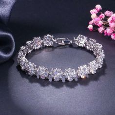 If you are looking for a fine jewelry which looks sepecial, precious stone please consider cubic zirconia in Wedding Bracelet African Wedding Jewelry, Blue Crystal Bracelet, Matching Couple Bracelets, Feminine Jewelry, Interesting Jewelry, Bridal Accessories Jewelry, Cubic Zirconia Bracelet, Crystal Bangle, Women Birthday