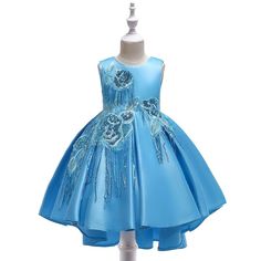 Cotton Dress With Lining For Little Girls Blue Summer Princess Dress For Pageants, Blue Princess Dress For Summer Pageant, Blue Sequined Princess Dress For Dress-up, Elegant Light Blue Princess Dress For Spring, Blue Sequined Dress For Dress-up Occasions, Blue Princess Dress For Pageant Holiday, Elegant Blue Holiday Princess Dress, Unique Baby Items, Sleeveless Cotton Dress