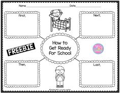 the freebie worksheet for getting ready for school with pictures and words on it