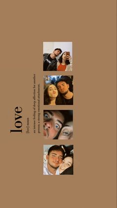 the poster for love is shown with four different people and one has their eyes closed