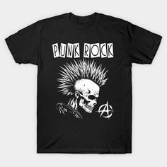 Punk Rock design perfect for any Punk Rockers out there who love punk Music and the Punk genre, or for anyone going to see a Punk band at a punk rock concert or festival. -- Choose from our vast selection of Crewneck and V-Neck T-Shirts to match with your favorite design to make the perfect graphic T-Shirt. Pick your favorite: Classic, Boxy, Tri-Blend, V-Neck, or Premium. Customize your color! For men and women. Skull Screen Print T-shirt For Concerts, Alternative Skull Graphic Print T-shirt, Rock Style T-shirt With Band Logo For Music Festivals, Edgy Skull Graphic Print T-shirt, Punk Black T-shirt For Biker Events, Rocker Graphic T-shirt With Crew Neck, Rocker Style Graphic T-shirt With Crew Neck, Rocker Graphic Crew Neck T-shirt, Rocker Style Graphic Design Crew Neck T-shirt