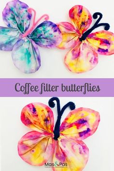 coffee filter butterfly craft for kids to make and use in the kitchen or at home