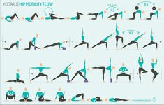 a woman doing yoga poses in different positions