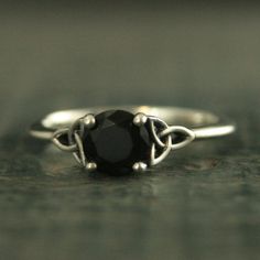 Celtic Ring Onyx Ring Trinity Knot Solitaire Irish Ring Black Stone Ring Celtic Cathedral Faux Black Black Round Band Promise Ring Jewelry, Classic Black Crystal Promise Ring, Symbolic Black Round Jewelry, Black Crystal Promise Ring, Black Open Ring For Promise, Symbolic Black Jewelry For Wedding, Symbolic Black Wedding Jewelry, Black Open Ring Jewelry For Promise, Symbolic Black Gemstone Jewelry