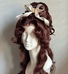 Big Hairstyles For Long Hair, Royal Bun Hairstyles, Long 1940s Hair, Victorian Women Hairstyles, Regal Hairstyles Queens, 1950s Fashion Hairstyles, Unique Female Hairstyles, Showgirl Hairstyles, Victorian Wedding Hairstyles