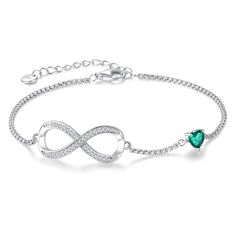 PRICES MAY VARY. S925 Sterling Silver Bracelet for Women: Crafted from premium S925 sterling silver, this infinity heart birthstone bracelet guarantees both exquisite beauty and hypoallergenic qualities. Infinity Heart Design: Lomantise bracelets feature an infinity design that symbolizes endless love. The middle of link is set with a heart shaped gemstone represents the month of hers birth. When she wears this birthstone necklace, she will feel your full love Gem-Quality 5A Cubic Zirconia: Ador Adjustable Infinity Heart Bracelet For Mother's Day, Cubic Zirconia Infinity Jewelry For Mother's Day, Elegant Cubic Zirconia Bracelet For Birthday, Adjustable Infinity Fine Jewelry, Valentine's Day Cubic Zirconia Infinity Jewelry, Valentine's Day Infinity Cubic Zirconia Jewelry, Elegant Heart Shaped Birthday Jewelry, Silver Infinity Heart Bracelet As Gift, Infinity Bracelet For Valentine's Day