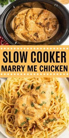 slow cooker mary me chicken is an easy and delicious meal that's ready in less than 30 minutes