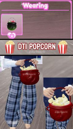 Popcorn Dress To Impress, Dti Theme Trendy, Dti Food Inspired Ideas, Popcorn Hacks, Movie Night Dress To Impress, Crafty Christmas Gifts, Dti Codes, How To Make Popcorn, Roblox Hacks