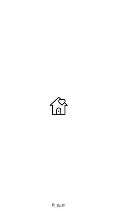 a house with a heart in the roof line art icon for apps and web design