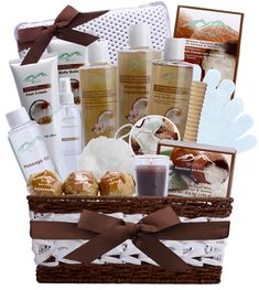 PRICES MAY VARY. RELAXING AROMATHERAPY GIFT SET: This Pampering 18 Piece Holiday Gift Basket is the most complete all inclusive home spa kit and will give your loved one a crash course in the Three R's . Relax... Recharge... Rejuvenate. TAKING SELF CARE TO THE NEXT LEVEL: Starting with luxurious Shampoo & Conditioner, Body Wash, Bubble Bath, Bath Salts, Bath Caviar, Body Butter, Foot Cream, Massage Oil, Body Refresher, Soap Bar and Bath Bombs all in the signature hibiscus & coconut scent. FOR TH Spa Gift Baskets, Gift Basket For Women, Bath Basket, Aromatherapy Gift Set, Coconut Milk Shampoo, Honey Shampoo, Coconut Milk Bath, Coconut Shampoo, Gift Baskets For Women