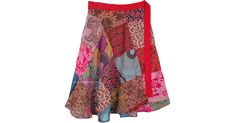 A cool summer skirt with a wrap that fits with a forever-bohemian style wrap around waist and a slight feminine flair, this is a multicolored skirt with red, orange and blue being the prominent shades. The skirt is made up of assorted floral printed square cut patches, giving it a free-spirited gypsy look. Fabrics of various colors are used to make this skirt an exciting item of clothing to wear, in which you feel alive and fun. Pair it with a simple solid top and some jewelry, and complete your Multicolor Lined Wrap Skirt, Multicolor Long Lined Wrap Skirt, Bohemian Mini Wrap Skirt For Summer, Multicolor Bohemian Wrap Skirt For Vacation, Bohemian Multicolor Wrap Skirt For Vacation, Bohemian Summer Wrap Skirt With Lining, Bohemian Summer Lined Wrap Skirt, Bohemian Wrap Skirt For Summer, Bohemian Multicolor Wrap Skirt For Beach