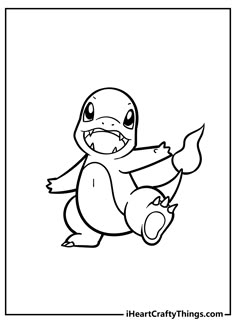 Pokémon Outline, Charmander Outline, Charmander Tattoo Design, Charmander Coloring Page, Pokemon Outline, Pokemon Line Art, Charmander Drawing, Charmander Tattoo, Charizard Tattoo