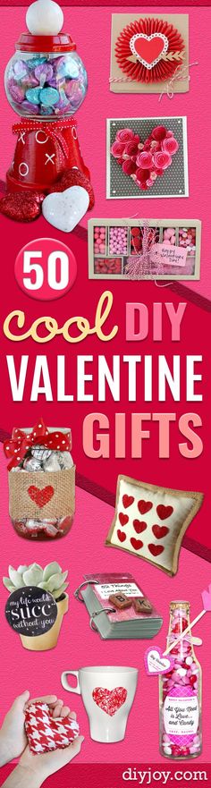 the cover of 50 cool diy valentine gifts