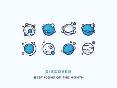 an image of the planets with text that reads discovery best icons of the month