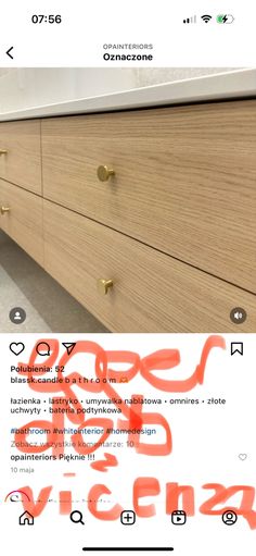 an image of a dresser that has been painted orange and is being viewed on instagram