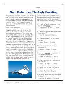 an article about the ugly duckling that is on display in a magazine or brochure