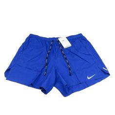 Price Is Firm - No Offers Please - Thank You Nike Flex Stride 5" Brief Running Shorts Royal Blue Includes Knit Brief Liner Inside Back Zip Pocket Style - Cj5453-480 Men's Size Large New W/ Tags Measurements: Waist (Laying Across) - 16 Inches (32 Around) - Has A Elastic Waistband W/ Drawstring Front Rise (Waist To Crotch) - 13 Inches Inseam (Crotch To Bottom Hem) - 5 Inches Nike Stretch Athletic Shorts With Pockets, Blue Swim Trunks With Pockets For Sports, Blue Casual Running Shorts, Casual Blue Running Shorts, Nike Running Bottoms With Pockets, Blue Nike Bottoms With Pockets, Blue Sports Shorts With Pockets, Blue Running Bottoms For Summer, Blue Athleisure Shorts With Pockets