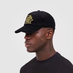 Handcrafted from premium cotton corduroy, this cap features a classic five-panel design, tonal topstitching and a contrasting Gentlemen's Club crest. Unlike any cap you've worn before, its thicker, reinforced front panel maintains its shape, while the softer back ensures unmatched comfort. With a pre-curved bill, metal hardware, and adjustable back strap, this limited edition piece sets a new standard for how wearing a cap should feel. Handmade with 100% cotton corduroy Five-panel design, topsti Corduroy 5-panel Baseball Cap For Streetwear, Ice Necklace, Gentlemens Club, Cap Collection, Cuban Link Chain, Back Strap, Cord Bracelets, Embroidery Logo, Logo Embroidered