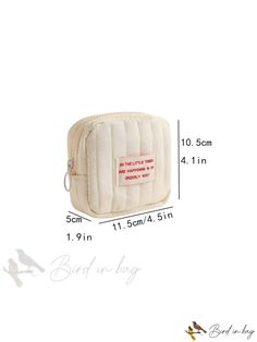 Bird in Bag - Small Makeup Bag Portable Storage with Student Headphone, Coin, and Pill Holders Portable Square Travel Pouch, Multifunctional Portable Rectangular Pouch, Compact White Rectangular Coin Purse, Portable White Pouch For Travel, White Portable Travel Pouch, Portable White Travel Pouch, Portable Square Pouch For Everyday Use, Portable Rectangular Coin Purse For School, Trendy Beige Coin Purse For Travel