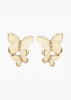 Evil Eye Jewellery, Butterfly Jewellery, Luxury Hair Accessories, Butterfly Fashion, Butterfly Earrings Gold, Jennifer Behr, Gold Clips, Golden Glow, Luxury Hair