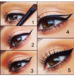 Perfect eyeliner Winged Liner For Hooded Eyes, Winged Eyeliner Looks, Make Up Lessons, Felt Eyeliner, Winged Liner Tutorial, Pretty Makeup Ideas, Eyeliner Tricks, Wing Liner, Wing Eyeliner