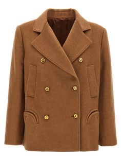 'Mylius Sealady' camel coat, double-breasted model with button closure, pockets, long sleeves. Composition: 100% camel Classic Wardrobe Staples, Camel Coat, Camel Color, Knitwear Tops, Trouser Suits, Yoga Wear, Outerwear Coats, Lace Boots, Cross Body Handbags