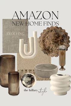 the cover of an article about new home finds, including vases and other items