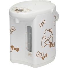 a white and brown hello kitty rice cooker