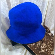 Vintage 100% Wool Blue Fuzzy Bucket Hat One Size Wide Brim Cap Made In Hong Kong. New Never Worn In Great To Excellent Condition. Nwot.. Ven.23 Adjustable Blue Cloche Hat With Flat Brim, Blue Flat Brim Bucket Hat One Size, Blue Flat Brim Bucket Hat, Casual Blue Brimmed Cloche Hat, Casual Blue Cloche Hat With Short Brim, Casual Blue Wide Brim Cloche Hat, Adjustable Brimmed Blue Cloche Hat, Adjustable Blue Cloche Cap, Blue Winter Bucket Hat