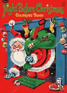 an old fashioned christmas coloring book with santa claus