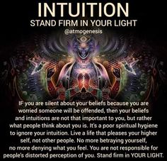 an image with the words, intention stand firm in your light and then you are able to