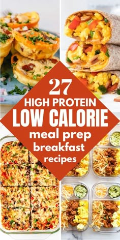 high protein low calorie meal prep and breakfast recipes