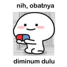 an image of a cartoon character with the words nih, obatya and dimum duu