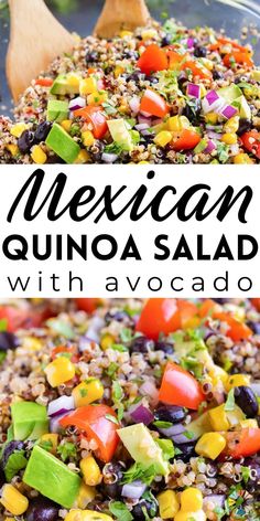 mexican quinoa salad with avocado and black beans