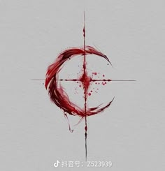 an artistic image of a cross with blood splattered on it