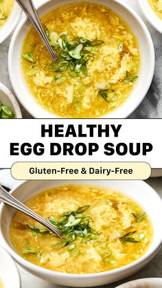 Healthy egg drop soup recipe Recipe With Leftover Rice, Dairy Free Soup Recipe, Vegetarian Rice Recipes, Leftover Rice Recipes, Vegetarian Fried Rice, Vegetarian Lunches, Soup With Rice, Dairy Free Soup, Rice Soup Recipes