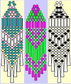 three different types of beading are shown in the same pattern as each one is colored