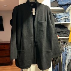 Nwt. Smoke/Pet Free Home. Women’s Medium. Oversized Fit Oversized Classic Outerwear For Layering, Classic Oversized Outerwear For Layering, Casual Wool Blazer For Layering, Casual Oversized Wool Blazer, Cocoon Sweater, Sweater Blazer, Colored Blazer, Suit Jackets, Oversized Fits