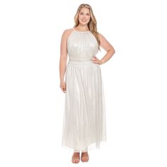 Bring refreshing style to any occasion with this plus size London Times ruched halter neck shimmer maxi dress.Click on this WOMEN'S GUIDE to find the perfect fit and more! Bring refreshing style to any occasion with this plus size London Times ruched halter neck shimmer maxi dress.Click on this WOMEN'S GUIDE to find the perfect fit and more! FEATURES Halter neckline Sleeveless Swirl foil fabric Soft novelty knit construction Straight hem Zipper closure Fully lined Ruched waistbandFIT & SIZING Fi Petite Size Chart, Womens Size Chart, Flared Skirt, Halter Neckline, Dress Clothes For Women, Fitted Bodice, Flare Skirt, Fit & Flare, Halter Neck