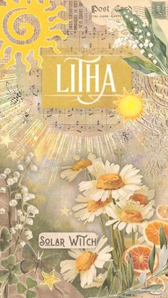 an altered collage with flowers, sun and music notes on the bottom right hand corner