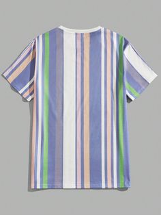 Stay cool and stylish all summer long with our Men's Graphic Tee! Made with lightweight, breathable fabric, this shirt will keep you comfortable during hot days. Featuring a trendy graphic design, it's perfect for adding a pop of style to any outfit. Upgrade your summer wardrobe today! Color : Multicolor Style : Casual Pattern Type : Striped, Tropical Neckline : Round Neck Sleeve Length : Short Sleeve Sleeve Type : Regular Sleeve Length : Regular Fit Type : Regular Fit Fabric : Slight Stretch Ma Summer Color Block Crew Neck T-shirt, Trendy Multicolor T-shirt For Vacation, Casual Color Block Tops For Vacation, Summer Cotton Tops For Streetwear, Summer Color Block T-shirt With Crew Neck, Casual Summer Shirt With Graphic Design, White Color Block Tops, Color Block Relaxed Fit Tops For Summer, Relaxed Fit Color Block Tops For Summer