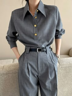 Urban Regular Fit Buttoned Shirt Collar Shirt Shirt Collar Pattern, Loose Clothing, 2024 Color, Elegante Casual, Classy Work Outfits, Casual Work Outfits, Pullover Shirt, New Classic, Polo Collar