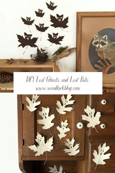 the diy leaf ghost and leaf bats are on display