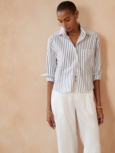 Petite Paperweight Poplin Boxy Cropped Shirt | Banana Republic Boxy Cropped Shirt, Skirt To Dress, Fall Shopping List, Dress Label, Cropped Shirt, Dressed To Kill, Fall Shopping, Fashion 2020, Inspiration Style