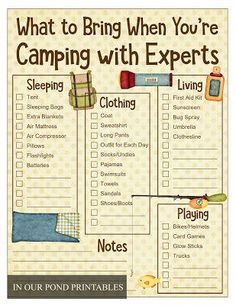 a camping checklist with the words what to bring when you're camping with experts