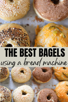 bread machine recipes Bagel Bread Machine Recipe, Chewy Bagel Recipe, Bagel Recipe Bread Machine, Bagels Recipe Homemade, Homemade Bagel Recipe, Bagels Easy, Make Bagels, How To Make Bagels, Easy Bread Machine Recipes